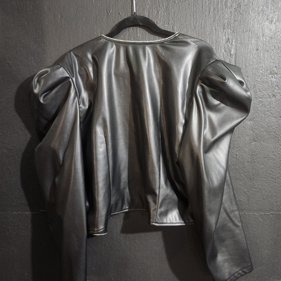 Women's plus size PU jacket - Picture 4 of 4